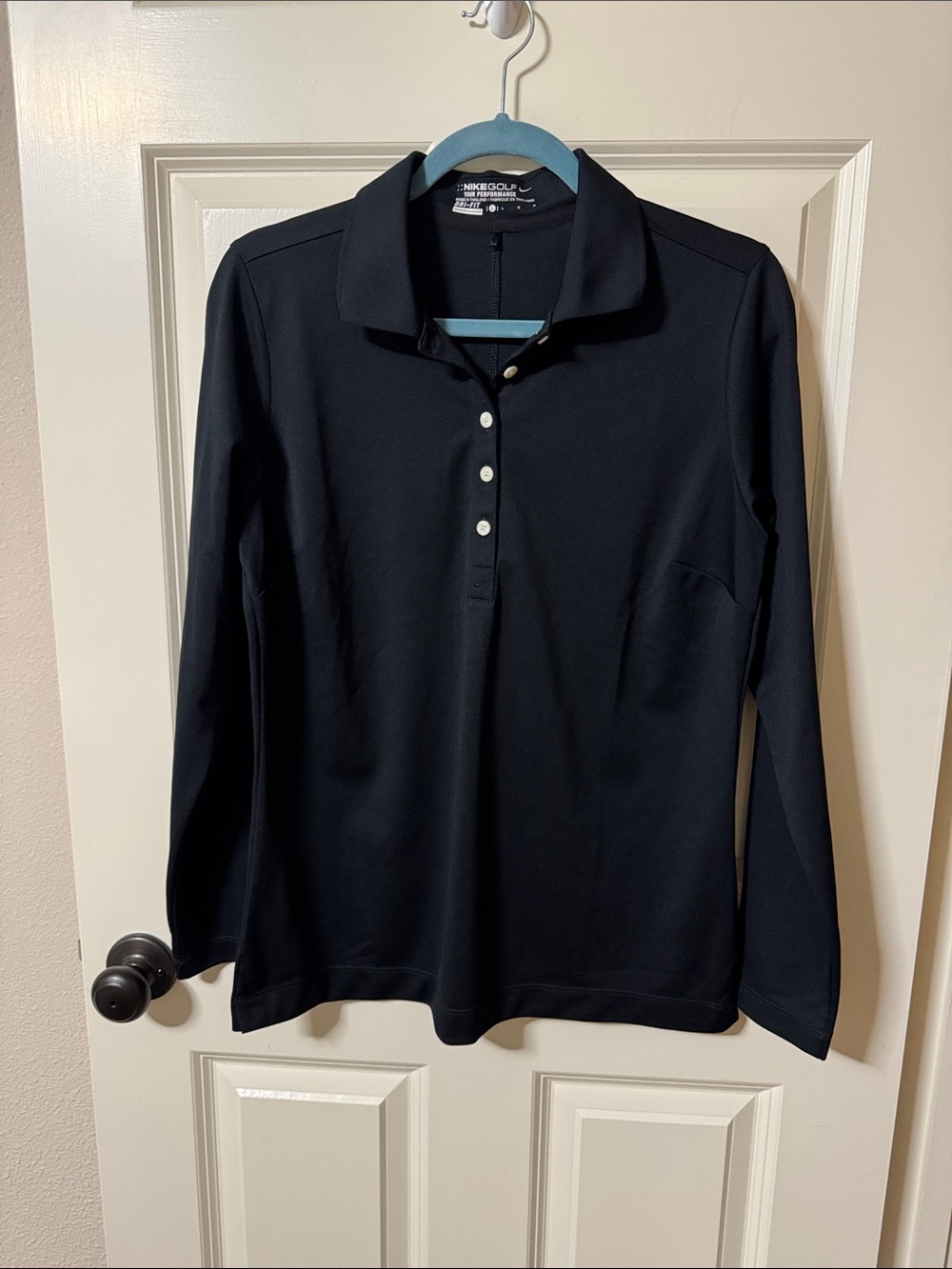 Nike Golf Tour Performance Black Long Sleeve Polo Jersey